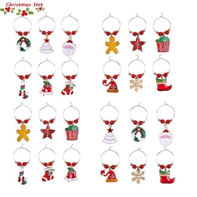 6pcs Wine Cups Markers Goblets Tags Table Xmax Decoration Gi