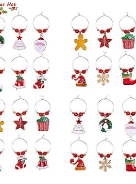 6pcs Wine Cups Markers Goblets Tags Table Xmax Decoration Gi