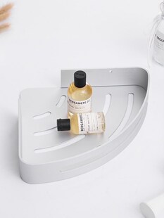 Silver Shower Caddy Bathroom Triangle Shelf Wall Mount Space