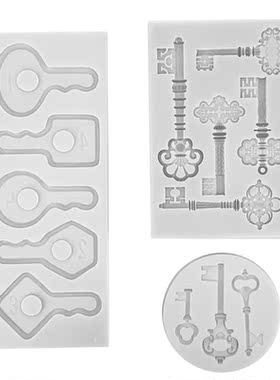 Variety of retro key fondant silicone molds, chocolate cake