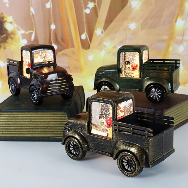 Table Ornament Christmas Truck Festival Desktop Decoration L