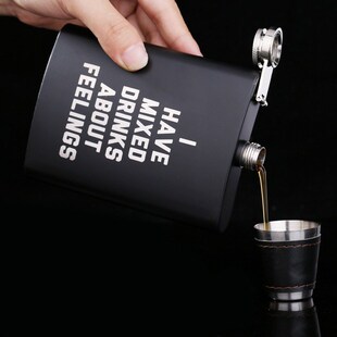 8oz 304 Stainless Steel Hip Flask Black Matt Liquor Whisky F