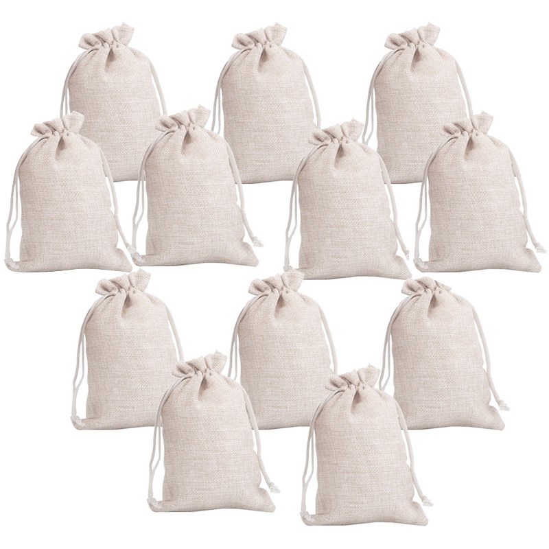 12Pcs Small Cotton Drawstring Bags Reusable Muslin Cloth Gif