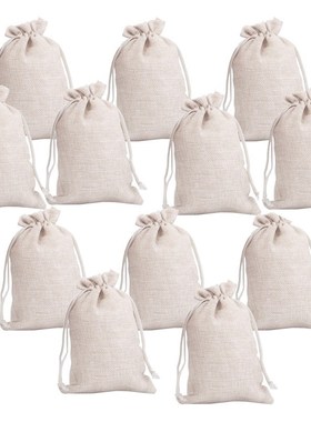 12Pcs Small Cotton Drawstring Bags Reusable Muslin Cloth Gif