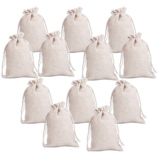 12Pcs Small Cotton Drawstring Bags Reusable Muslin Cloth Gif