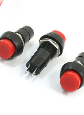 250VAC 3A Panel Mount Red Head Latching SPST 2 Pin Push Butt