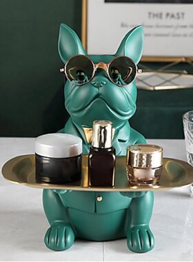 Nordic French Bulldog Sculpture Dog Resin Statue Jewelry Sto