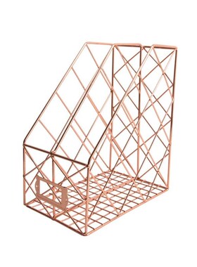 Nordic Wrought Iron Grid File Holder Simple Double Layer Des