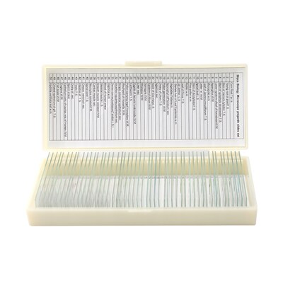 50PCS/Set Portable Educational Microscope Slides Biological