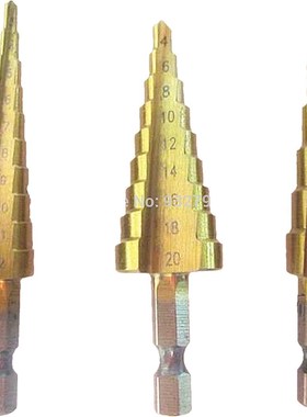 3pcs Set Metric 4-12mm 4-20mm 3-12mm Stepped Down Drill Bit
