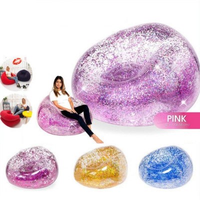 Sequins Inflatable Sofa Camping Mat Lazy Couch Bed Outdoor F