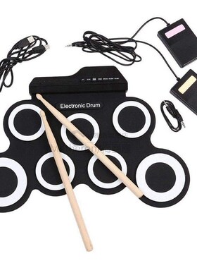 Digital Electronic Roll p Drum Pad Set Kit - Portable Silico