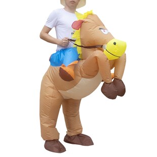 Inflatable Cowboy on Horse Jumpsuit Riding Costume 适用于 Fa