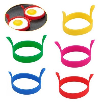 1Pcs Silicone Fried Egg Pancake Ring Portable Round Shaper E