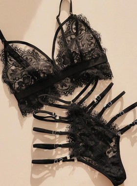 Sexy Lace Lingerie Set Women's Underwear Transparent Bra Par