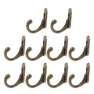 10PCS Vintage Bronze Double Coat Hangers Wall Mounted Entryw