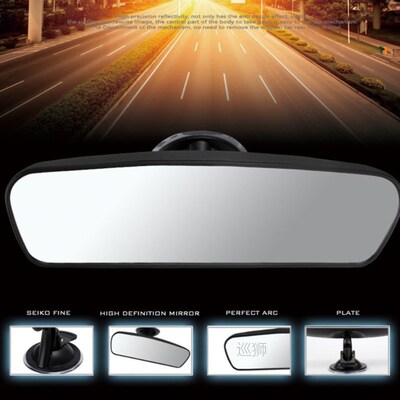 Black HD Car Rear View Mirror Wide-angle Panoramic Rearview