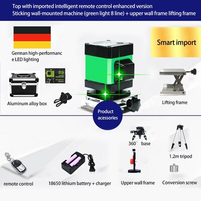 Green laser 12 line affixing instrut level high precision fl