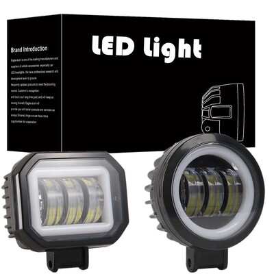 2pcs 4inch Round LED Work Light Bar 12V 24V Portable Spotlig