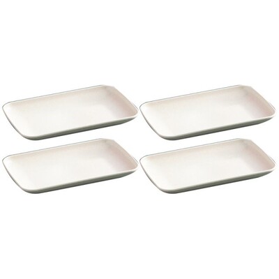 Rectangular Platter Wheat Straw Dinner Plate Tea Cup Saucer