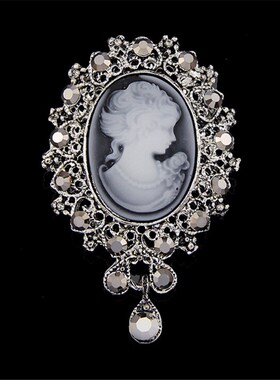 Retail Vintage Stylish Victorian Style Lady Cameo Brooch Pen
