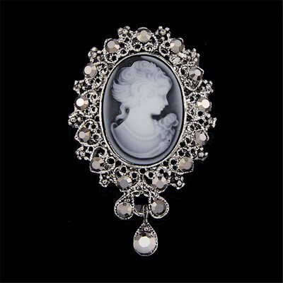 Retail Vintage Stylish Victorian Style Lady Cameo Brooch Pen