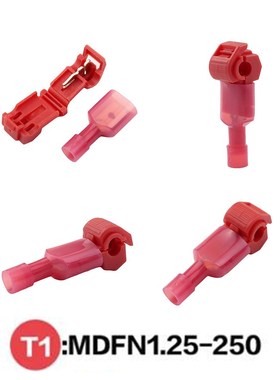 20pcs/ 10set  Red T Type Quick Splice Crimp Terminal Wire Co