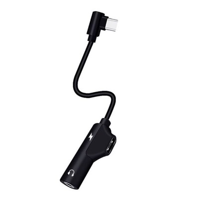 2 In 1 USB Type C to 3.5MM Jack Audio Charger Converter Head