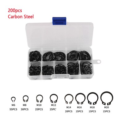 100/200Pcs External Retaining Circlips C-clip Washers Snap R