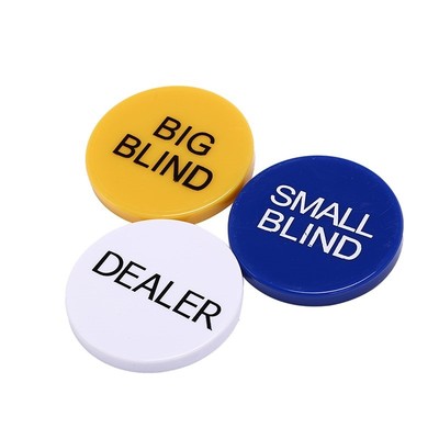 3pcs 5cm Durable Small Blind+Big Blind+Dealer Button Set for