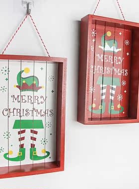 Christmas Wooden Hanging Pendant Ornaments Merry Christmas W