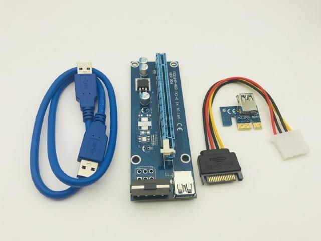 50PCS Riser VER006 PCIe PCI-E 1X to 16X Riser Card 15Pin SAT