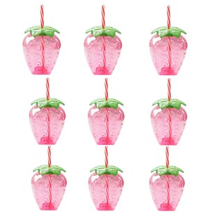 Strawberry Party Straw Cup Plastic Bottle Summer Fruits Part