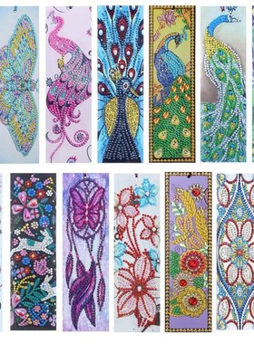 5D DIY Peafowl Special Shaped Diamond Painting PU Leather Ta