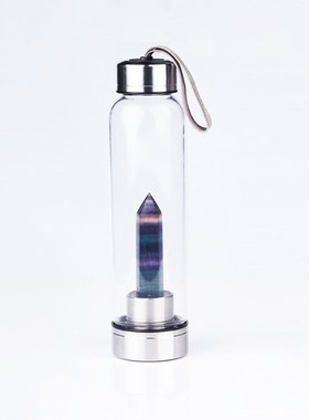 Natuurlijke Quartz Edelsteen Glas Water Fles Direct Drinkbek