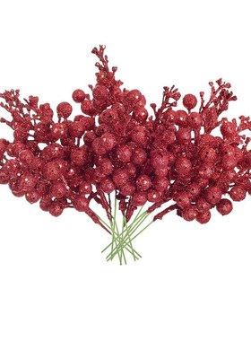 30 Pcs Artificial Berry Twig Stem Berry Wired Stems Holly Be