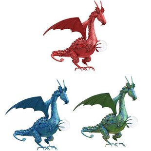 3 Color Solar Dinosaur Lamp Sculpture Resin Table Lamps Deco