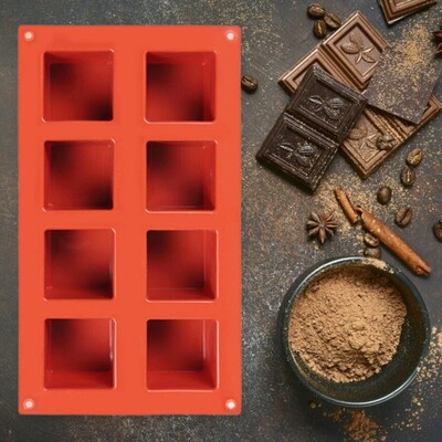 8 Cavity Chocolate Mold DIY Ice Cream Cake Cube Mould Silico