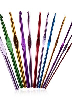 12Pcs Metal Handle Crochet Hook Knitting Needles Set Aluminu