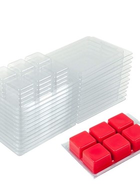50 Pcs 25pcs Wax Melt Clamshells Molds Square, 6 Cavity Clea