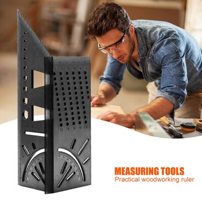45+90 Degree WoodWorking Ruler Square Woodworking Scribe Mea