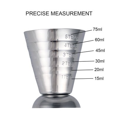 75ML Stainless Steel Scale Measuring Jigger Cocktail Wine Dr