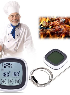 BBQ Oven Screen LCD Backlight Meat Cooking Thermometer and T