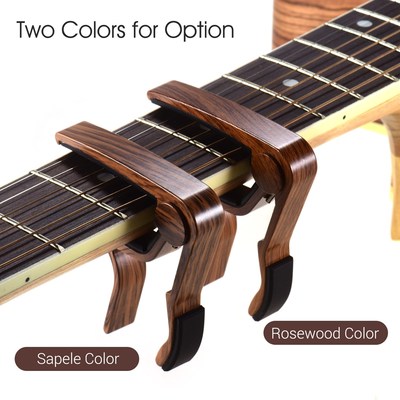 Aluminum Alloy Wood Color Guitar Capo for 6-string Folk