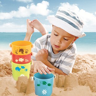 4Pcs/set Baby Bath Toys Funny Stacking Cup Bucket Bathing Wa