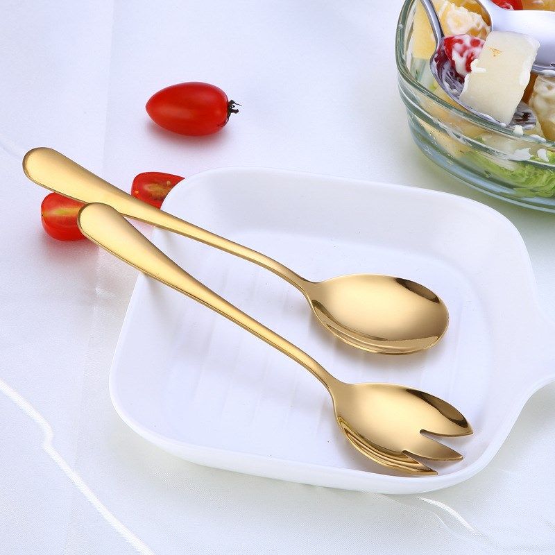 gold salad spoons stainless steel spoon set 2 pcs cutlery go