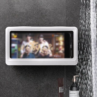 Bath Wall Mounted Phone Case Waterproof Phones Storage Holde