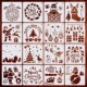 set Templates DIY Christmas 16pcs Stencil Merry Drawing Embo