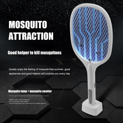 Electric Mosquito Swatter 2000mAh USB Fly Bug Zapper Racket