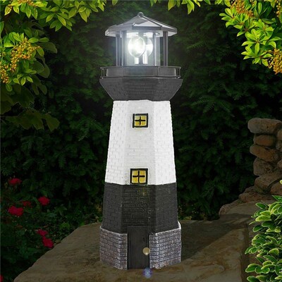 Solar Lighthouse LED Light Garden Leuchtturm Beacon Lamp Hom